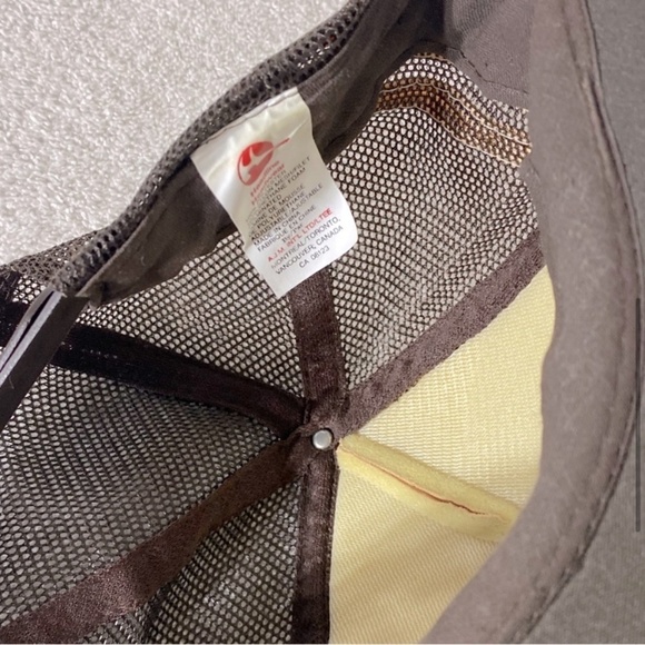 Vintage Beige Brown OK Tire Mesh Back Snap Back Trucker Hat - Picture 7 of 9